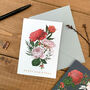 White Christmas Card, Rose Bunch, Copper Foil, thumbnail 1 of 3