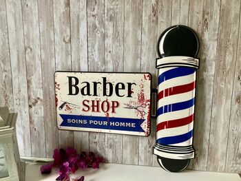 50cm French Metal Barbershop Sign – Vintage Plaque, 8 of 8