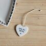 Porcelain Hanging Heart 'Love You Mummy', thumbnail 1 of 2