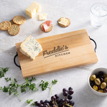 Personalised Engraved Handled Steak Board Gift For Husband, 2 of 5