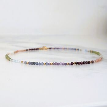 Chakra Energy Balance Gemstone And Gold Bead Necklace, 5 of 10