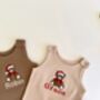 Personalized Festive Bear Baby Dungarees Romper | Custom Embroidered Christmas Outfit | Newborn First Christmas Gift, thumbnail 2 of 9