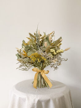 Dried Eucalyptus Bouquet With Statice And Solidago, 5 of 5