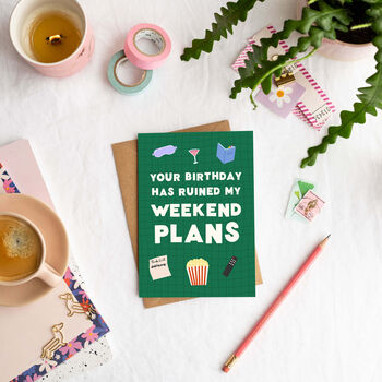 Weekend Plans | Funny Adult Birthday Cards, 2 of 3