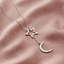 Confetti Birthstone Moon And Star Lariat Necklace, thumbnail 4 of 9
