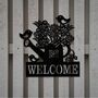 Rusted Watering Can Birds And Flowers Welcome Sign, thumbnail 3 of 10