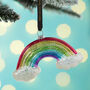 Personalised Rainbow With Clouds Christmas Bauble, thumbnail 2 of 4