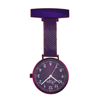 Silver And Purple Mesh Nurse Fob Watch, 2 of 2
