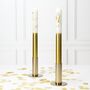 Handmade White And Gold Dipped Glitter Candlesticks Pair, thumbnail 1 of 2