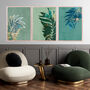Set Of Three Custom Colour Palm Leaf Wall Art Prints, thumbnail 1 of 8