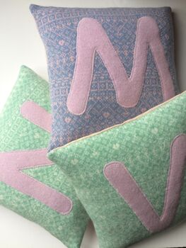 Handmade Soft Knitted Personalised Letter Cushion, 3 of 10