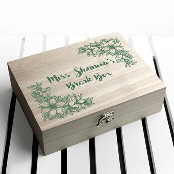 Personalised Floral Teacher's Tea Break Box, 6 of 7