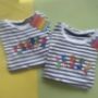 Multicolour Embroidered Striped T Shirt, thumbnail 1 of 4