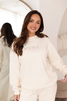 Ladies' Mama Embroidered Outline Sweatshirt With Optional Matching Mini Jumper. Perfect Mother's Day Gift, 3 of 10