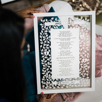 Personalised Wedding Reading Poem Papercut, 2 of 7