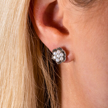 Royal Pearl Flower Studs, 2 of 4