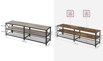 Tv Stand With Shelves And Steel Frame, 3 of 10