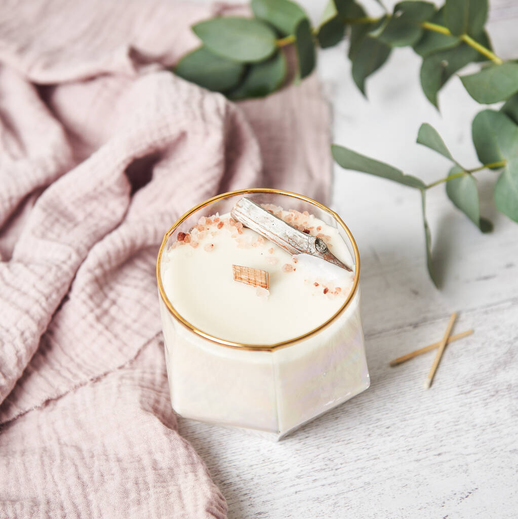 Rock Salt And Driftwood Soy Wax Candle By Madgicks Among the Flowers