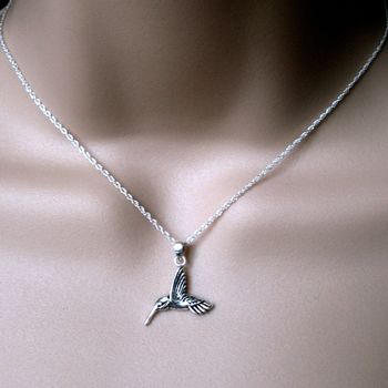 Silver Hummingbird Necklace, 2 of 9