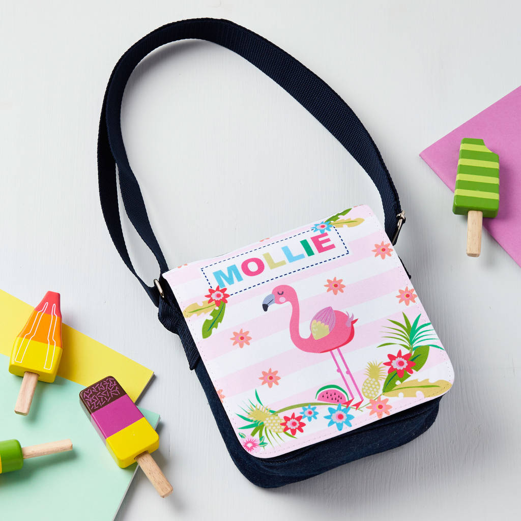 Girls Personalised Flamingo Shoulder Bag By TillieMint ...