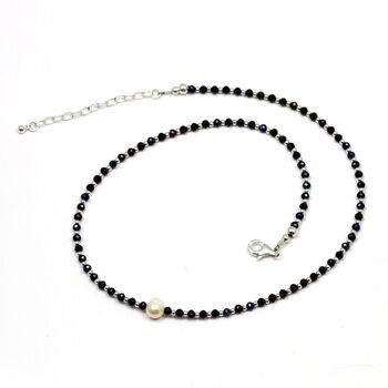 Tiny Gemstone Necklace With Centre Pearl, 10 of 12