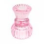 Double Ended Pink Glass Candle Holder, thumbnail 2 of 4