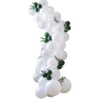 Snowy Christmas Balloon Arch With Frosted Foliage, 3 of 4