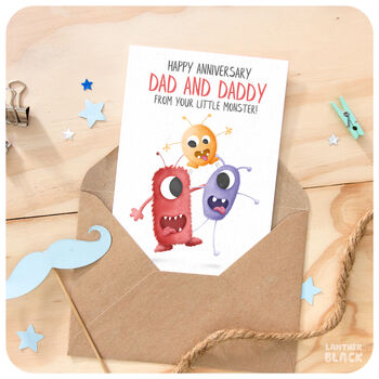 Funny Lgbt Dad And Daddy Happy Anniversary Card, 5 of 6
