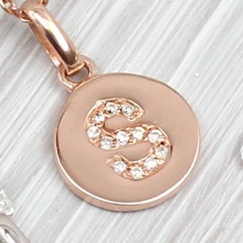 Personalised Genuine Diamond Initial Disc Necklace, 9 of 11