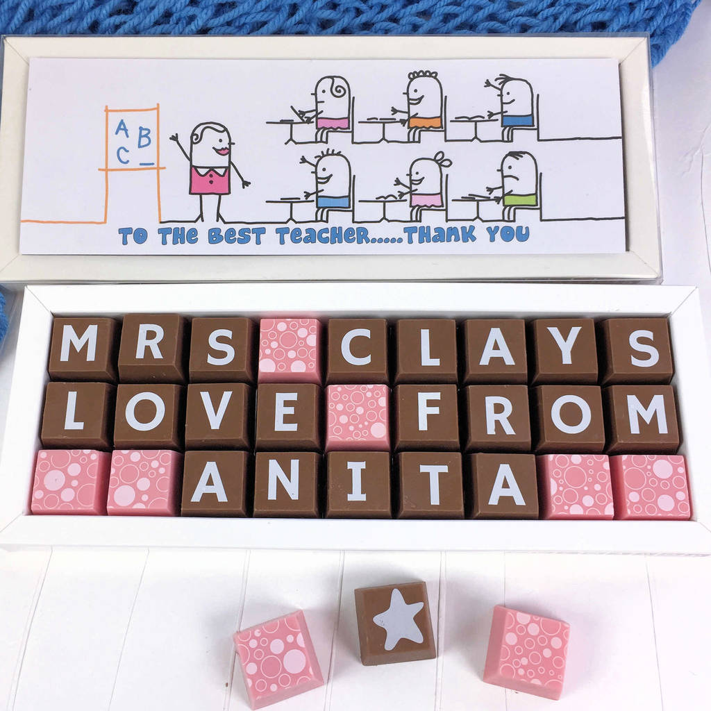 Thank You Teacher Gift Personalised Chocolates For Her