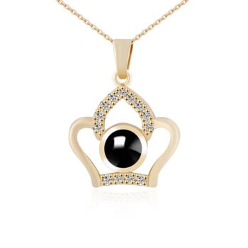 Custom Hidden Photo Projection Embellished Imperial Crown Necklace, 4 of 5
