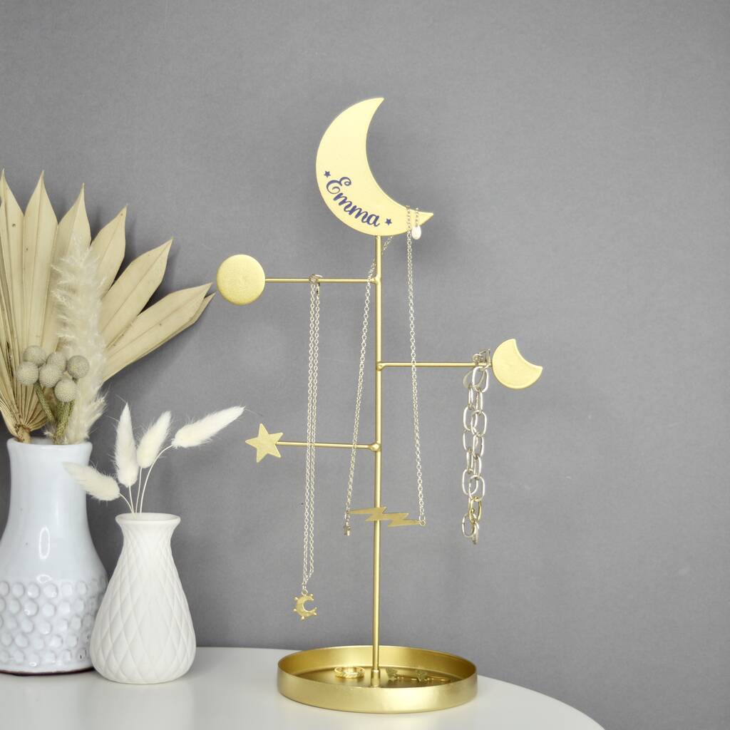 Personalised Gold Celestial Jewellery Stand By Not A Jewellery Box