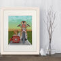 Golden Retriever Chopper Art Print, Framed Or Unframed, thumbnail 1 of 6