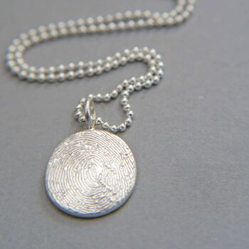 Recycled Silver Fingerprint Charm Necklace, 4 of 9