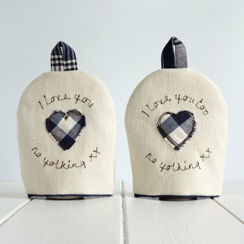 Personalised Sapphire 45th, 65th Anniversary Egg Cosies, 2 of 7