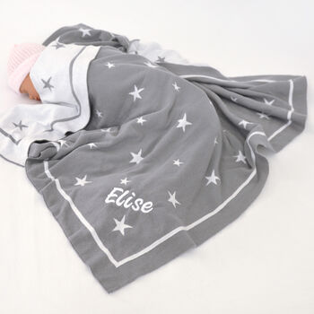 Personalised White Baby Gown With Star Baby Blanket, 7 of 12
