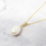 Dainty Peal Pendant Gold Plated Necklace, thumbnail 1 of 3