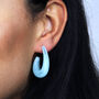 Pastel Coloured Resin Oval Hoop Earrings, thumbnail 2 of 5