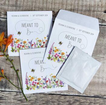 10 Wildflower Seed Packet Wedding Favours Meant To Bee, 2 of 6