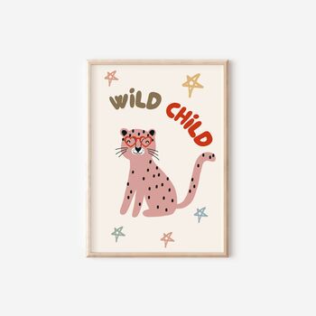 Childrens Scandi Themed 'wild child' Wall Print Set For Bedroom Or Nursery, 3 of 5