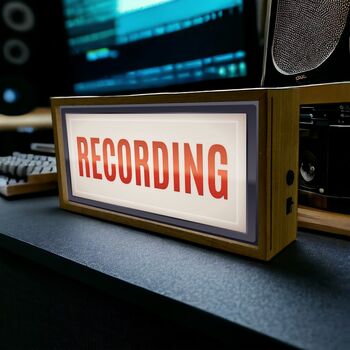 Wooden Light Box Recording Sign, 2 of 4