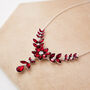 Red Floral And Leaf Necklace, thumbnail 3 of 3