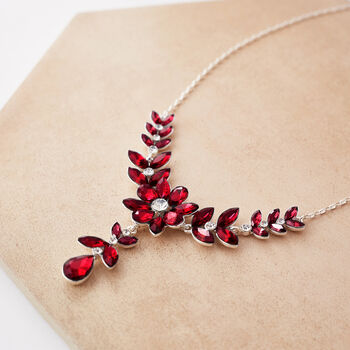 Red Floral And Leaf Necklace, 3 of 3