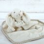 Cream Bunny Toy Soother With Engraved Heart, thumbnail 1 of 6