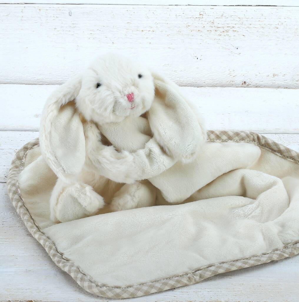 Cream Bunny Toy Soother With Engraved Heart, 1 of 6