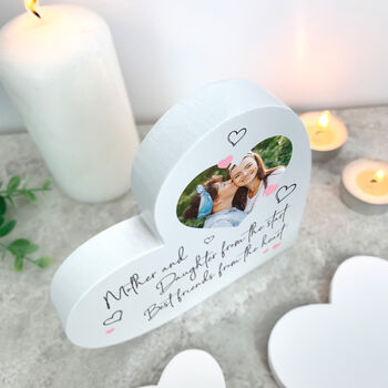 Personalised Mother And Daughter/Son Best Friends Photo White Heart, 5 of 7