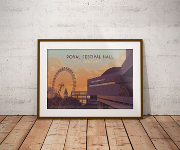 Royal Festival Hall London Travel Poster Art Print, 6 of 8