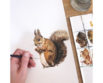Personalised Woodland Animals Watercolour Print, 4 of 8