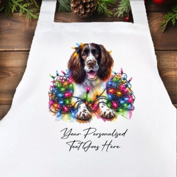 Personalised Springer Spaniel In Christmas Lights, 4 of 10