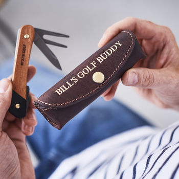 Golf Tool With Personalised Leather Holder, 6 of 7